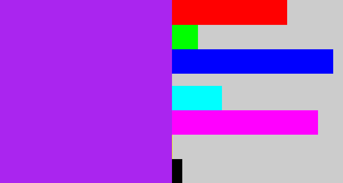 Hex color #aa25ef - electric purple
