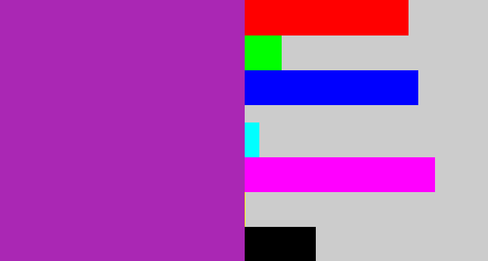 Hex color #aa27b4 - barney