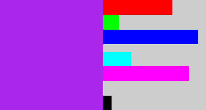 Hex color #aa27ea - electric purple