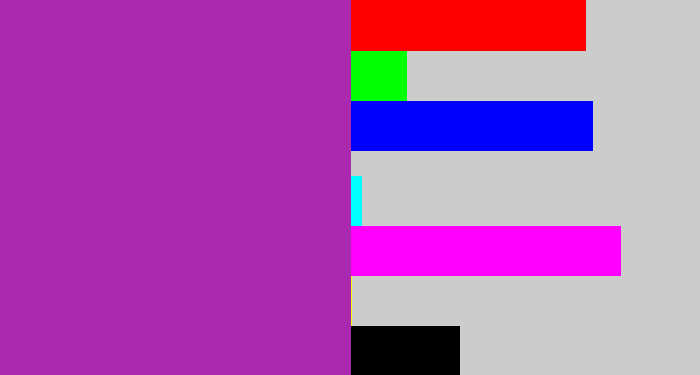 Hex color #aa29af - barney