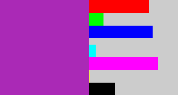 Hex color #aa29b6 - barney