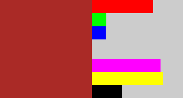 Hex color #aa2a26 - brick