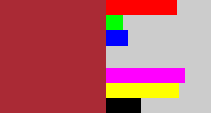 Hex color #aa2a35 - brick