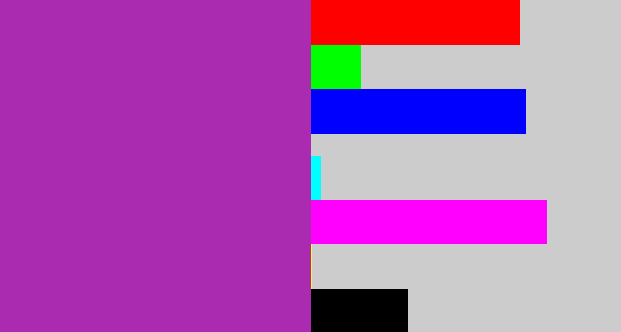 Hex color #aa2ab0 - barney