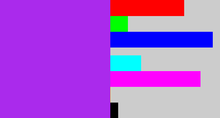 Hex color #aa2aec - electric purple