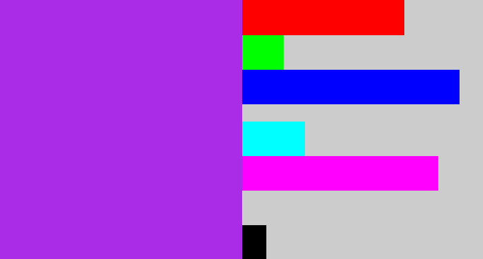 Hex color #aa2ce6 - electric purple