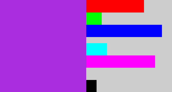 Hex color #aa2de0 - electric purple