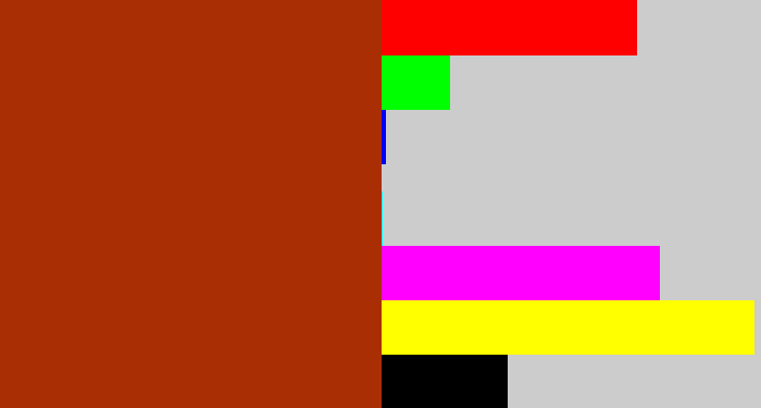 Hex color #aa2e03 - rust red