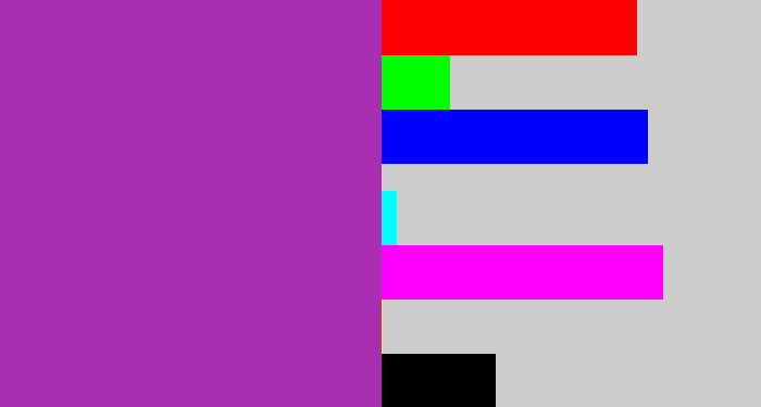 Hex color #aa2eb2 - barney