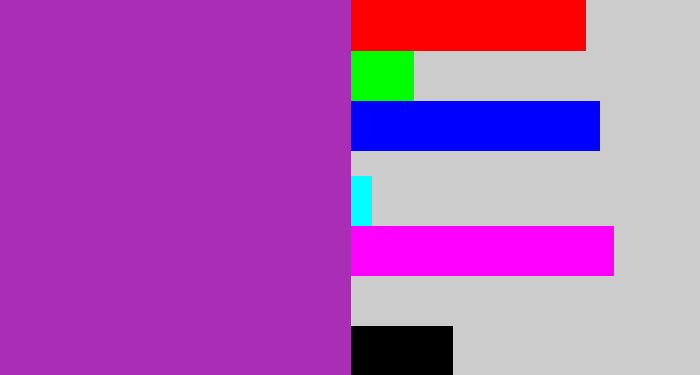 Hex color #aa2eb5 - barney