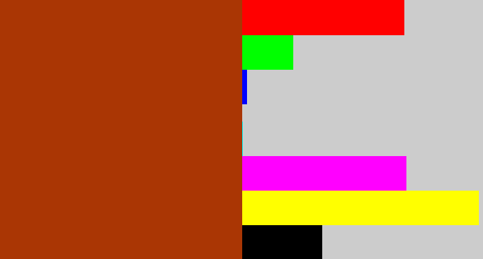 Hex color #aa3604 - rust