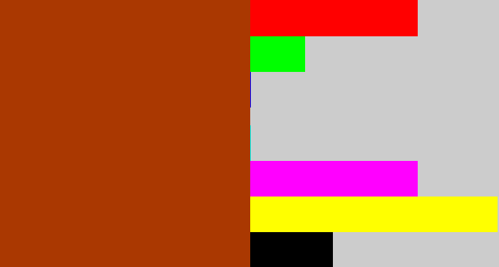 Hex color #aa3801 - rust