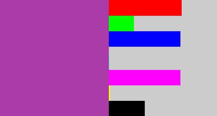 Hex color #aa3aa8 - ugly purple