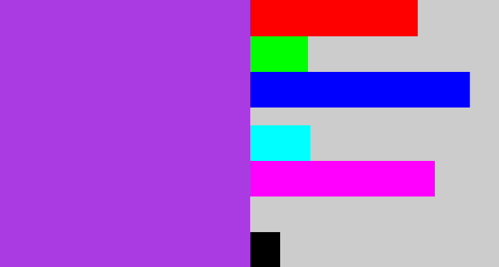 Hex color #aa3ae1 - lightish purple