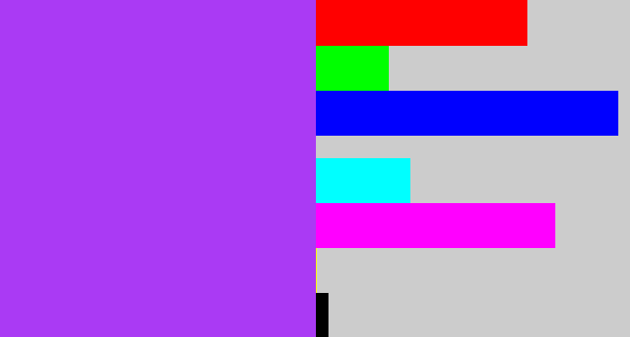 Hex color #aa3af4 - electric purple