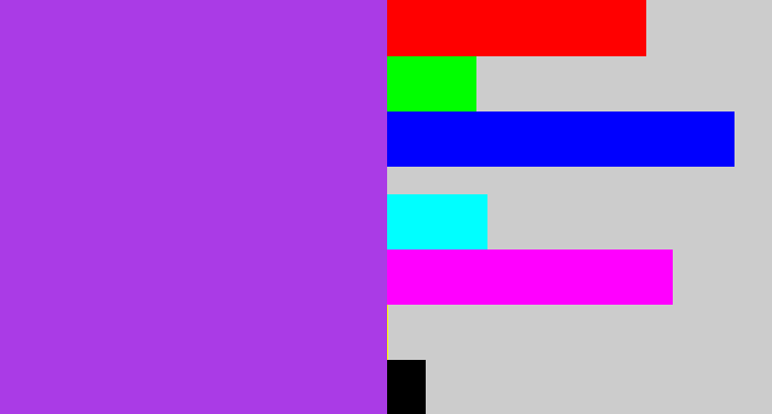 Hex color #aa3be6 - lightish purple