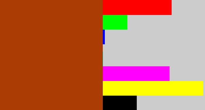 Hex color #aa3c04 - rust
