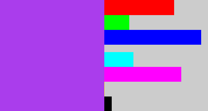 Hex color #aa3dec - lightish purple