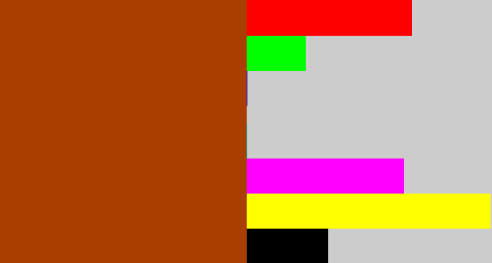 Hex color #aa3e01 - rust