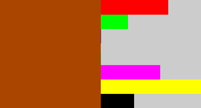 Hex color #aa4500 - cinnamon