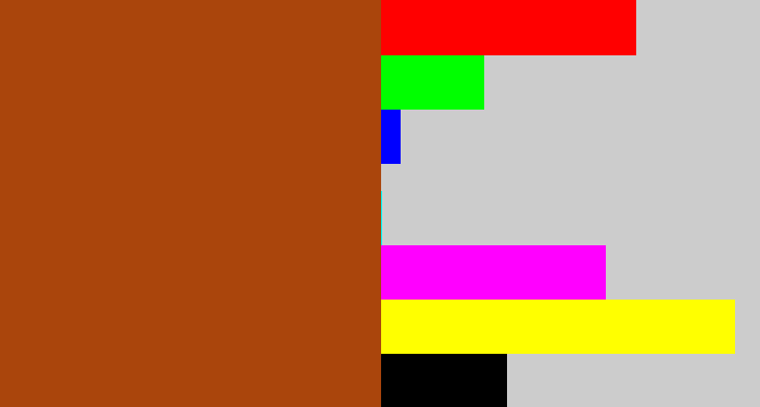Hex color #aa450c - rust