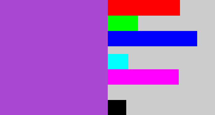 Hex color #aa47d3 - lightish purple