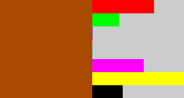 Hex color #aa4a00 - cinnamon