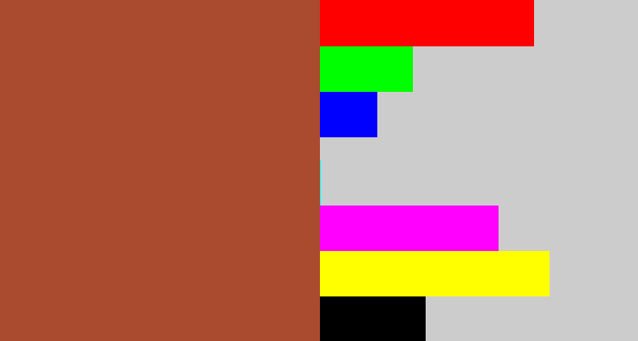 Hex color #aa4a2f - sienna