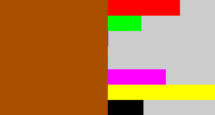 Hex color #aa4e00 - cinnamon