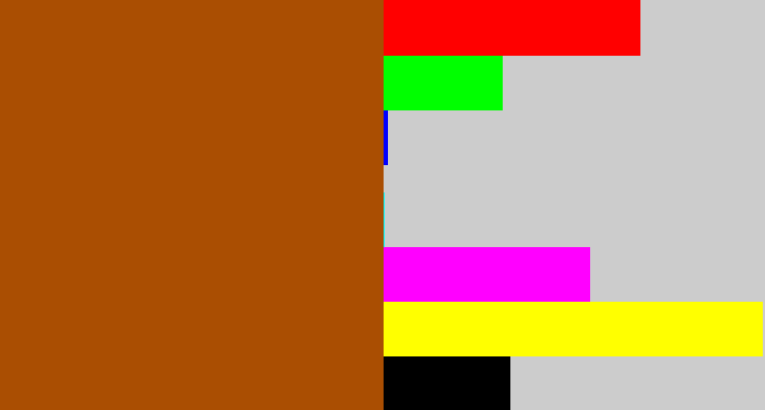 Hex color #aa4e02 - cinnamon