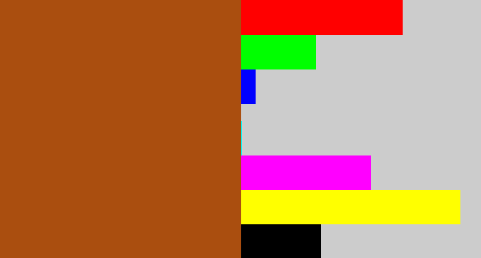 Hex color #aa4e0f - burnt sienna