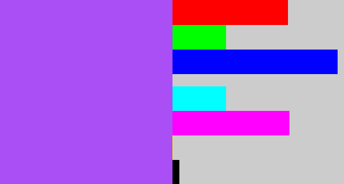 Hex color #aa4ef5 - lighter purple