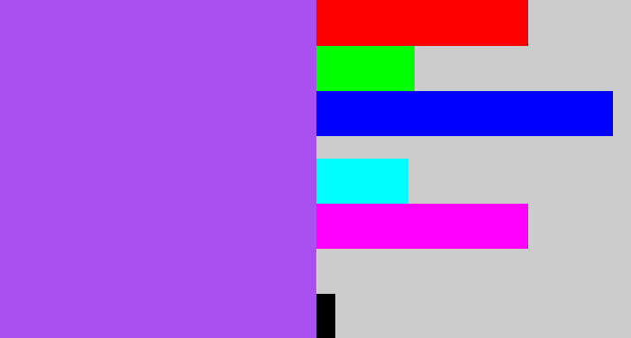 Hex color #aa50ef - lightish purple