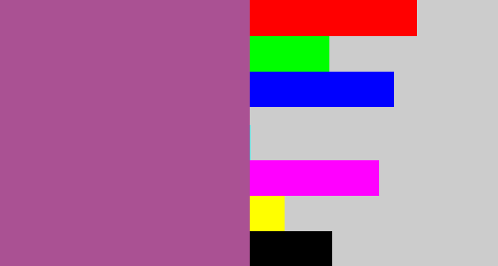 Hex color #aa5193 - purpleish