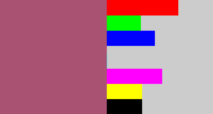 Hex color #aa5272 - light plum