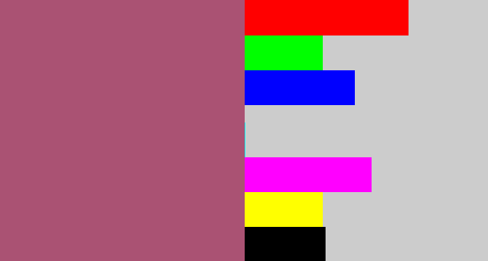 Hex color #aa5273 - light plum