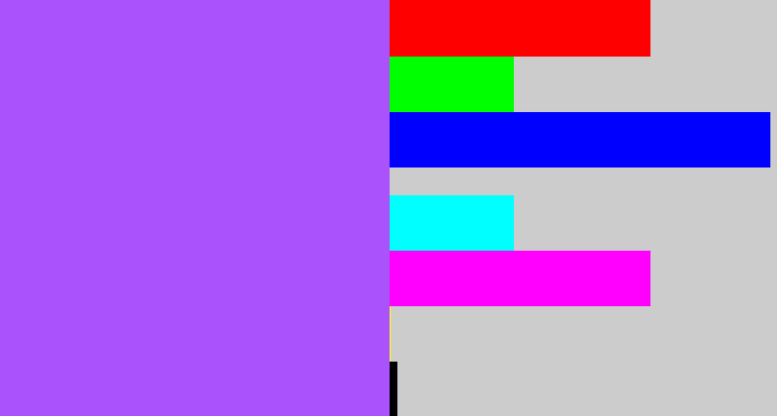 Hex color #aa52fb - lighter purple