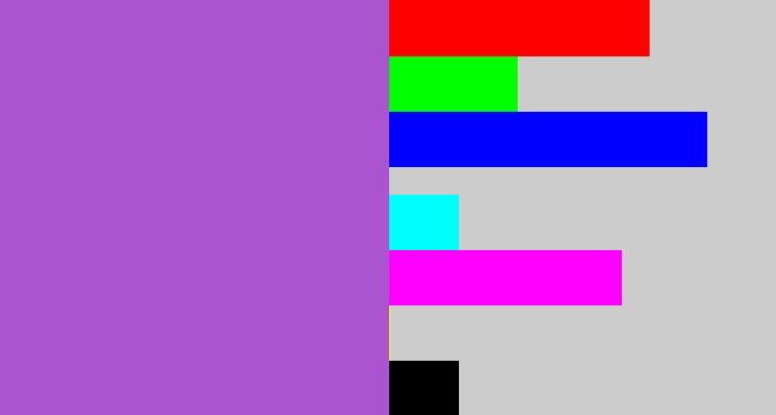 Hex color #aa54d0 - lightish purple