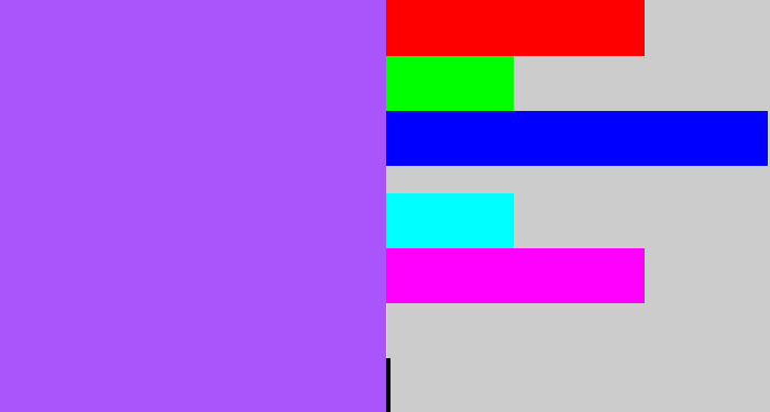 Hex color #aa54fc - lighter purple