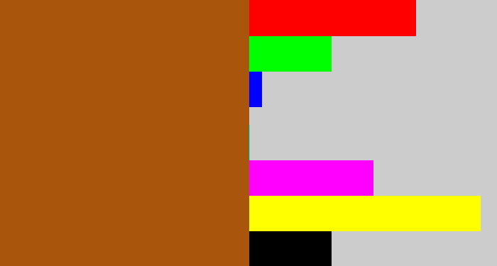 Hex color #aa550c - cinnamon