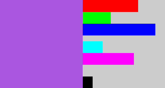 Hex color #aa56e0 - lightish purple