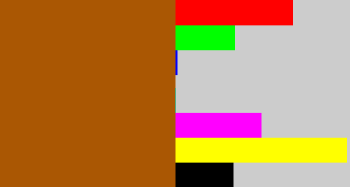 Hex color #aa5703 - cinnamon