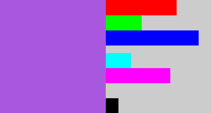 Hex color #aa57e0 - lightish purple