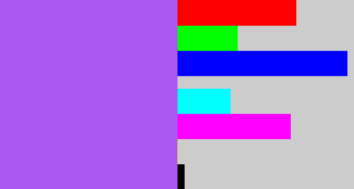 Hex color #aa57f4 - lighter purple