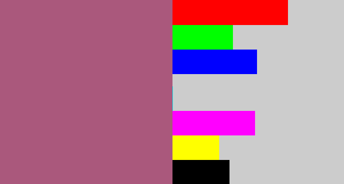 Hex color #aa587c - light plum