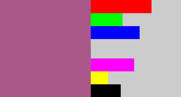 Hex color #aa5889 - light plum