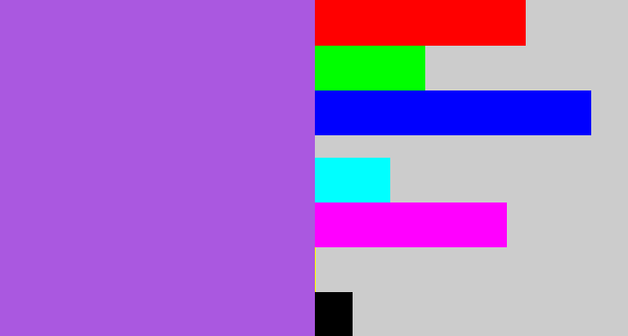 Hex color #aa58e0 - lightish purple