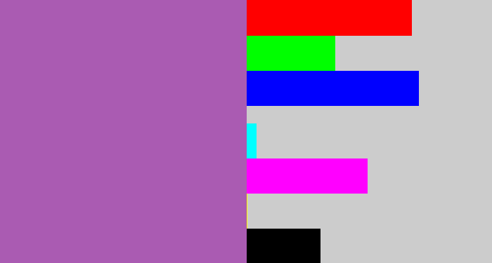 Hex color #aa5bb2 - soft purple