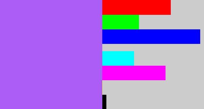 Hex color #aa5cf5 - lighter purple