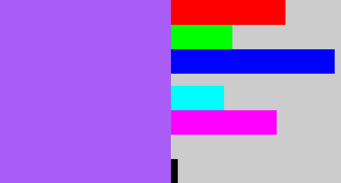 Hex color #aa5df6 - lighter purple
